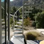 Galvanized Continuous Sleeve Spiral Staircase Lifestyle